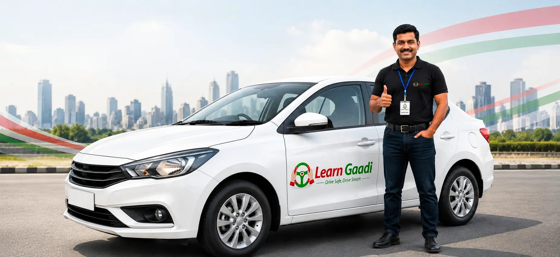 Driving school in Mysore with Learn Gaadi training car and instructor